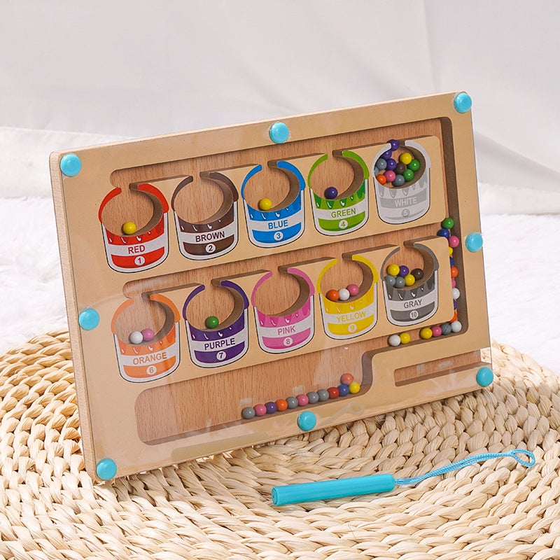 Magnetic Digital Bead Maze Toy For Young Kidsren To Use Pen To Absorb Iron, Early Education, Puzzle, Logical Thinking Training Game - Image 1